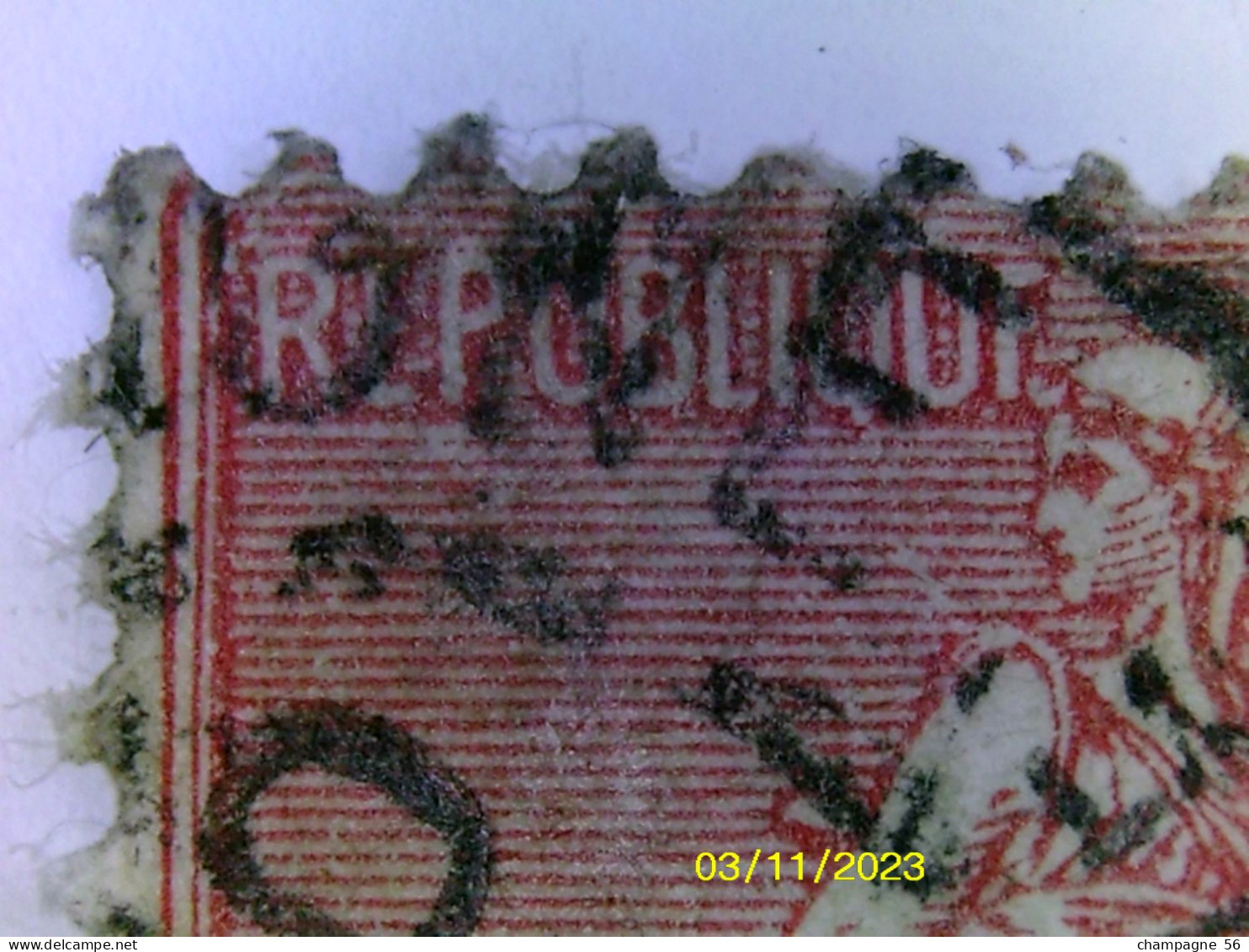 VARIETES FRANCE 1903 N° 201  SEMEUSE LIGNEE TYPE 1 OBLITEREE  30 NOV ?  / FILET BRISER ET FOND LIGNEE HORIZONTALE - Used Stamps