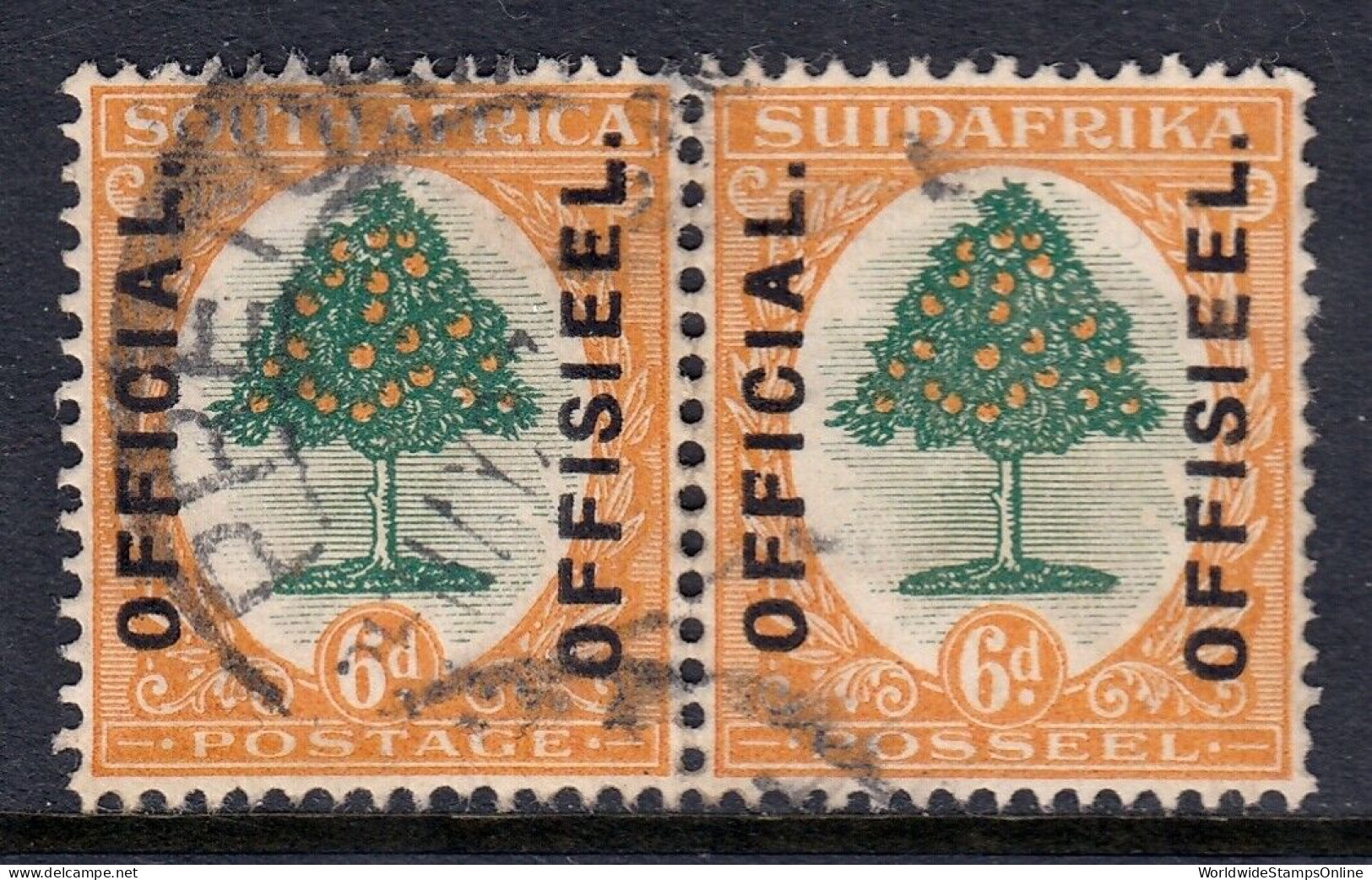 SOUTH AFRICA — SCOTT O4 (SG O4) — 1926 6d OFFICIAL W/STOPS — USED — SCV $80 - Dienstmarken