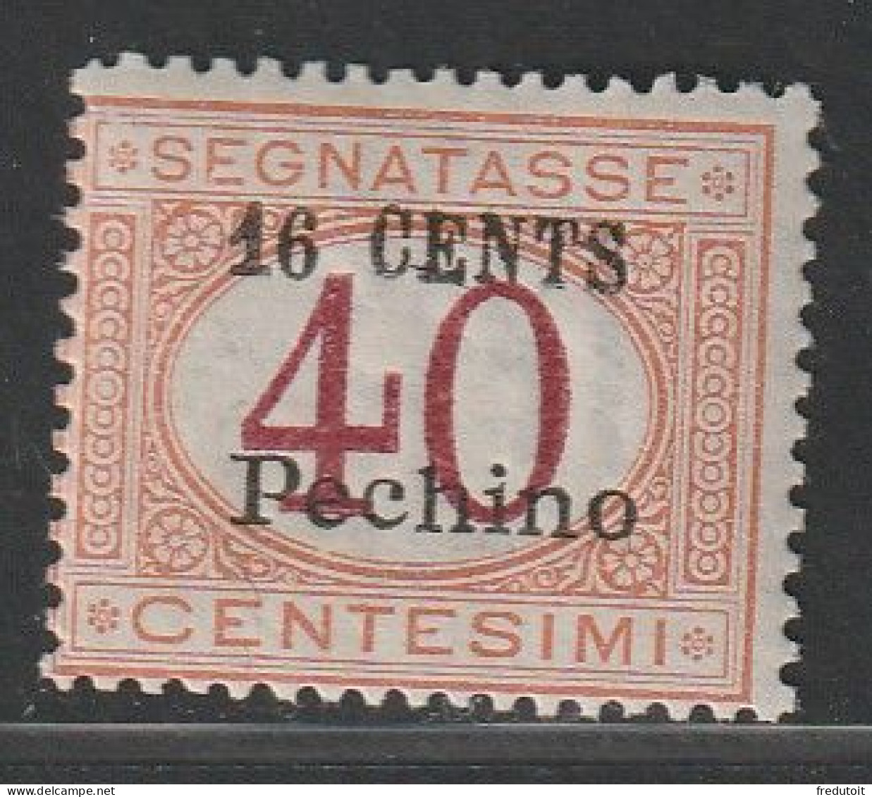 CHINE - Bureaux Italiens : PECHINO - TAXE N°11 ** (1919) 16c Sur 40c Orange Et Carmin - Pekin