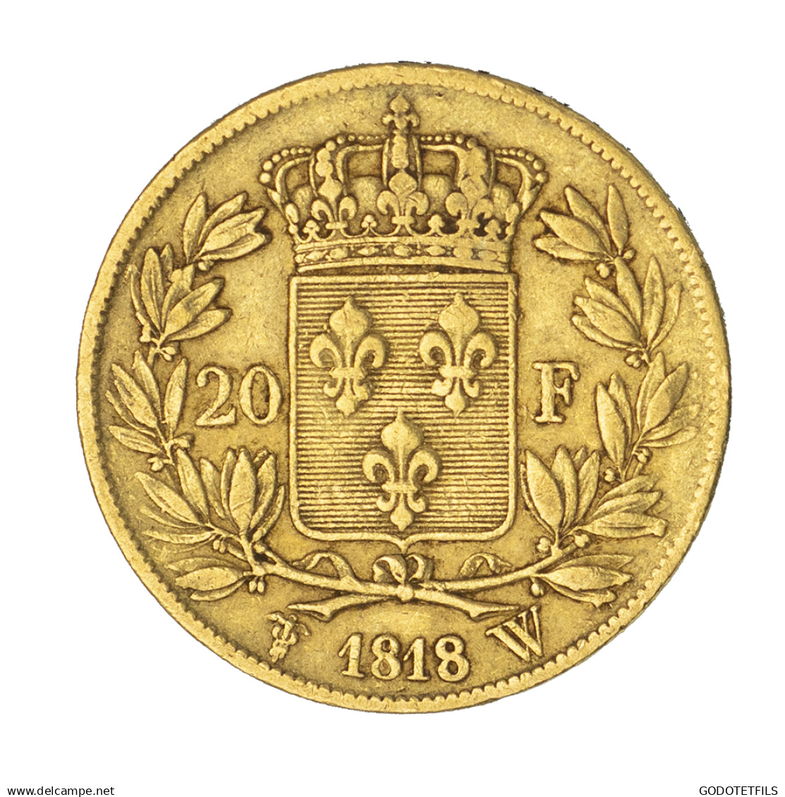 Louis XVIII-20 Francs 1818 Lille - 20 Francs (gold)