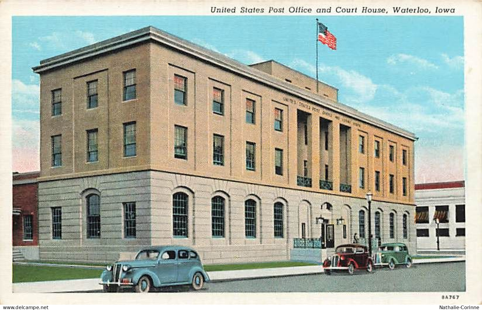 United States Post Office And Court House, Waterloo, Iowa - Coloré - Oldtimer - Waterloo