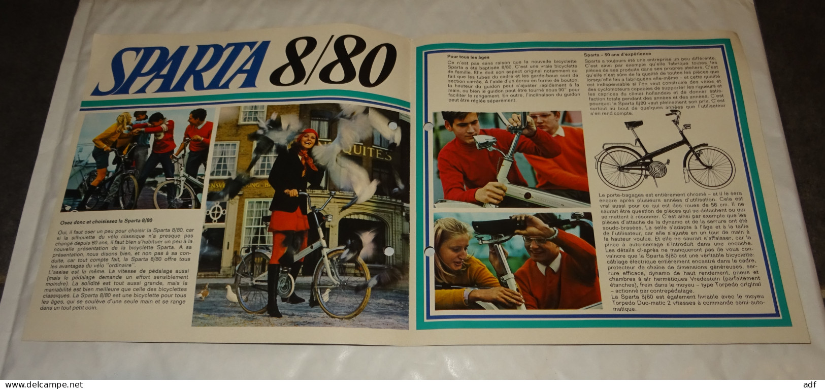 DEPLIANT PUB PUBLICITAIRE VELO VELOS BICYCLETTE SPARTA 8 / 80 - Altri & Non Classificati