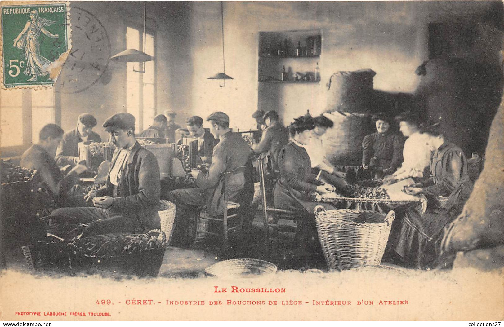 66-CERET- INDUSTRIE DES BOUCHONS DE LIEGE INTERIEUR D'UN ATELIER - Ceret