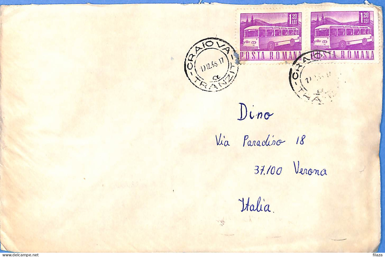 Lettre : Romania To Italy Singer DINO L00140 - Storia Postale