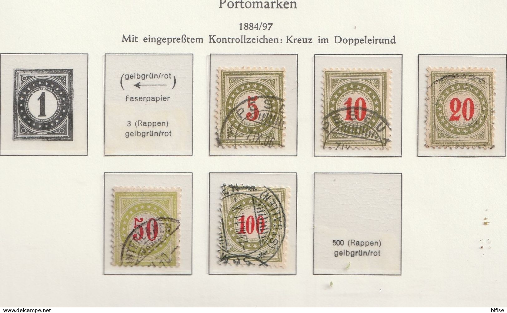 SUIZA TAXES 1884 - YV 22/26 - Fiscaux
