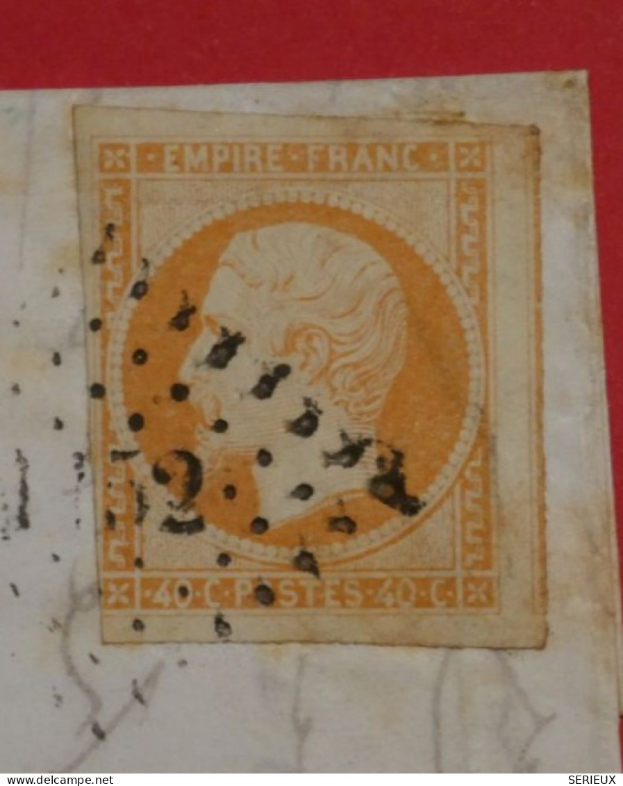 BP 15 FRANCE BELLE LETTRE 1856  DUNKERQUE A LILLE  + NAPOLEON  40C  +VOISIN +AFFR. INTERESSANT++ - 1853-1860 Napoleon III