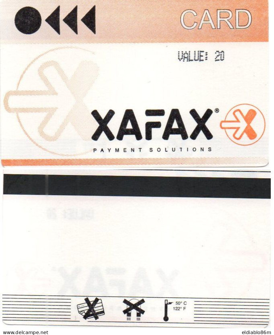 BELGIUM - PAPER MAGNETIC CARD - XAFAX - VALUE 20 - A Identificar