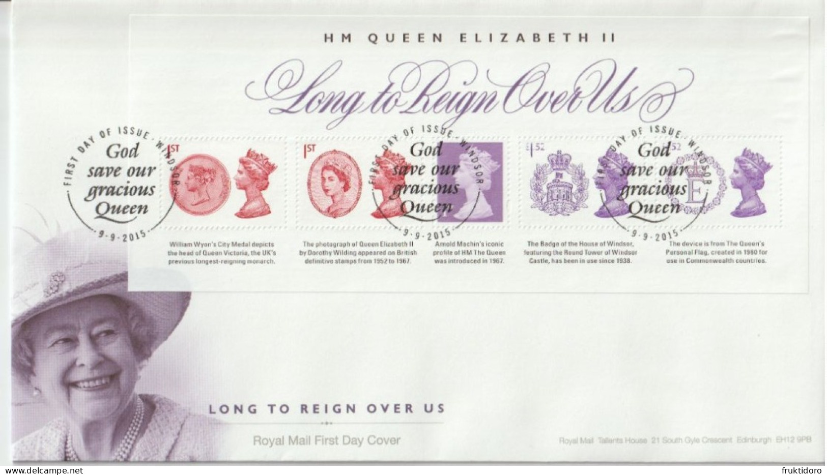 United Kingdom FDC Mi Block 96 Queen Elizabeth II - Long To Reign Over Us - Cancellation Windsor - 2015 - 2011-2020 Decimal Issues