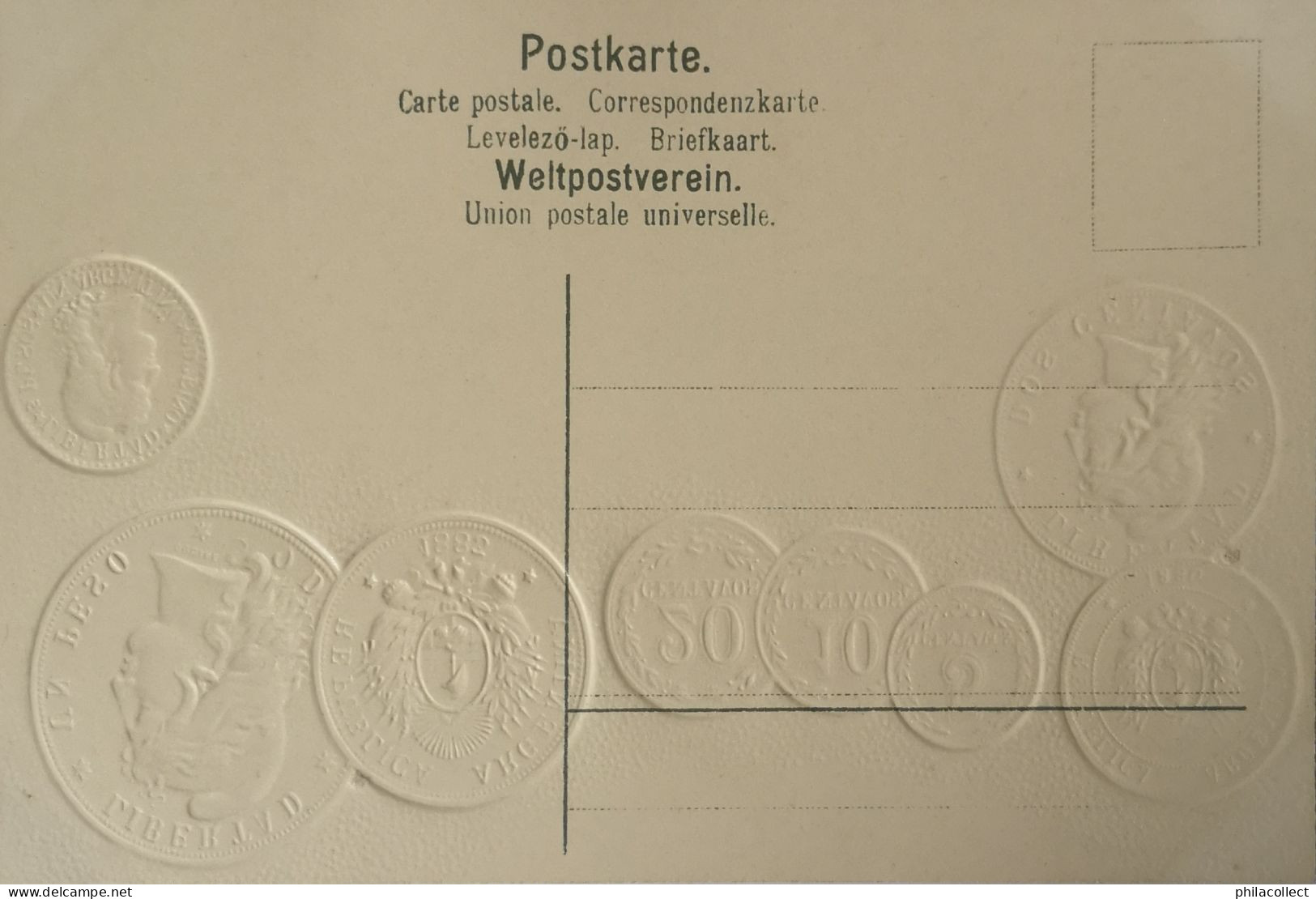 Argentiniën - Argentina // Münzkarte Prägedruck - Coin Card Embossed  19?? - Argentina