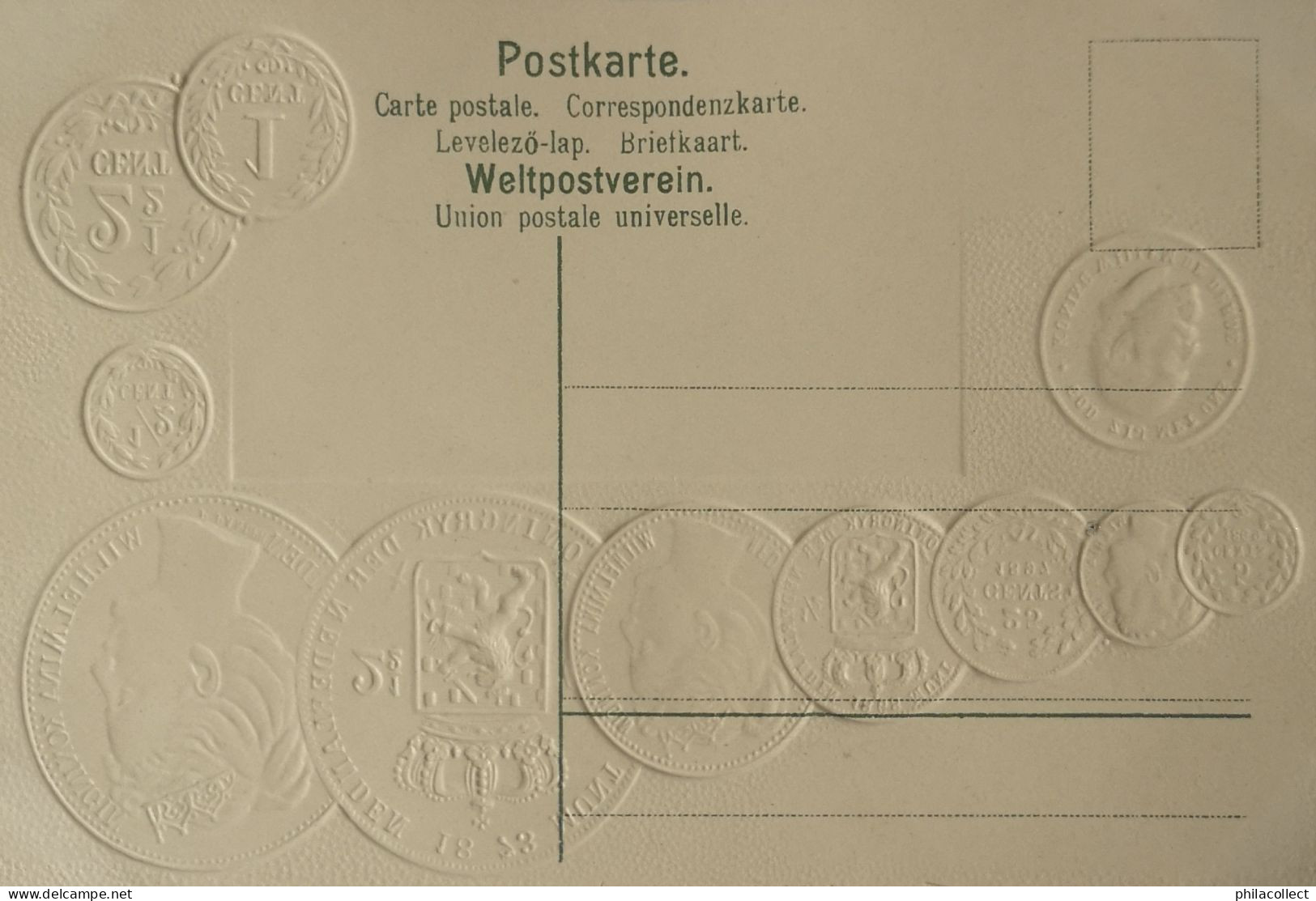 Niederlande - Nederland // Münzkarte Prägedruck - Coin Card Embossed  19?? - Other & Unclassified