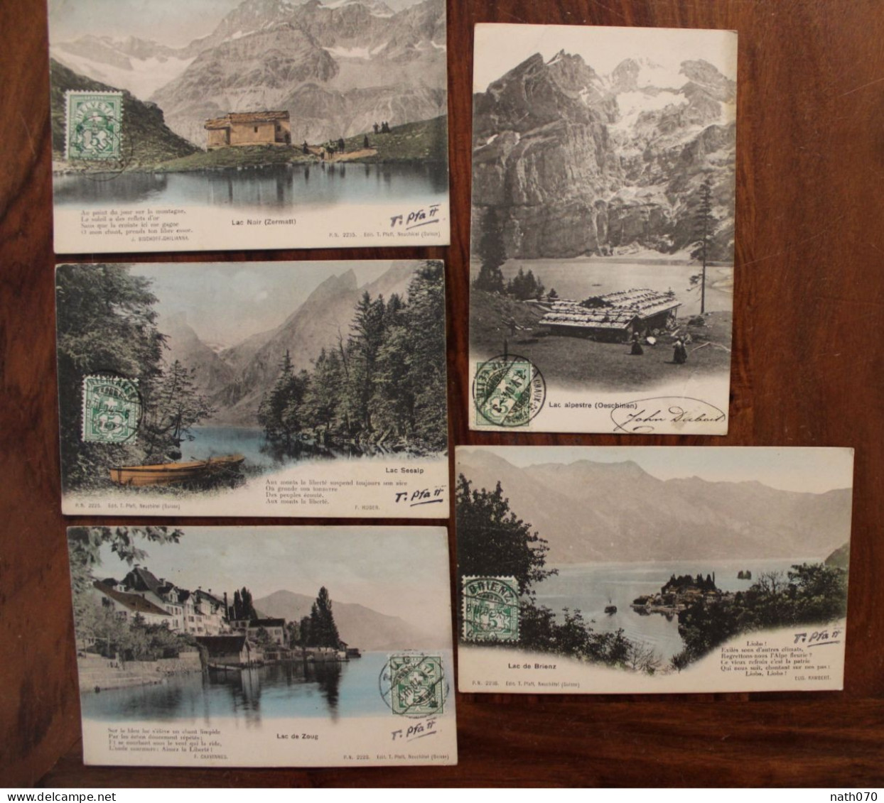 Lot 5 CPA Ak 1904 Lac Noir Zug Brienz Seealp Cantons Suisse France Bourg La Reine Switzerland Schweiz - St. Anton