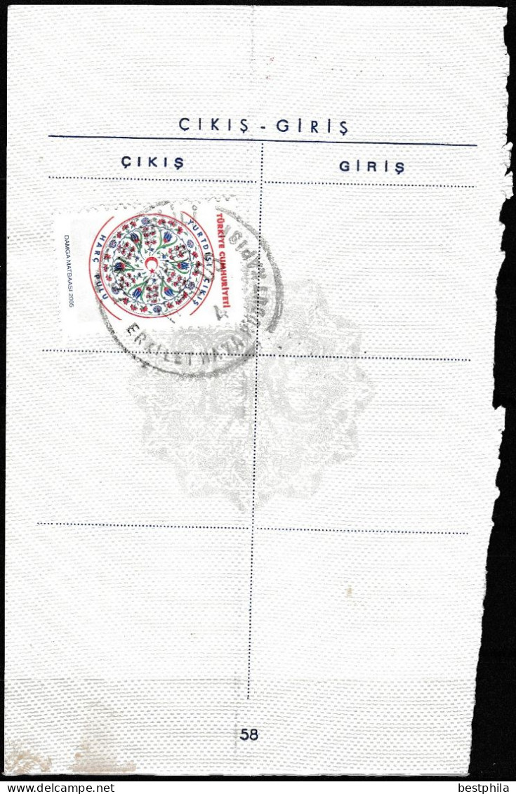 Turkey - 2006 - Old Travel Document Fee & Revenue Stamp On Passport Page Label / Vignette / Fiscal - USED - Lettres & Documents