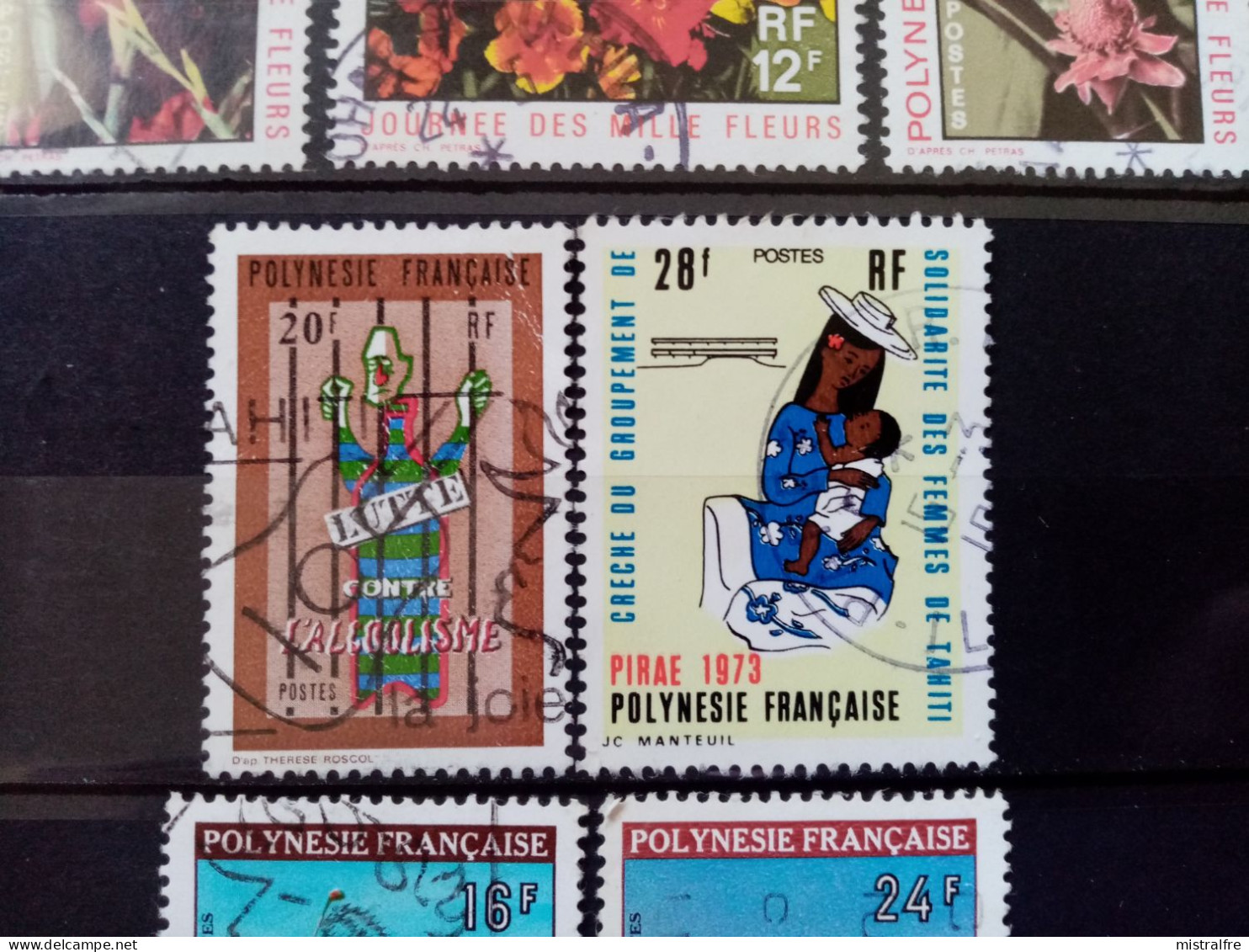 POLYNESIE .1970 à 1974. N° 80 à 95. Lot De 9 Oblitérés . Côte YT 2024 : 37,95 € - Oblitérés