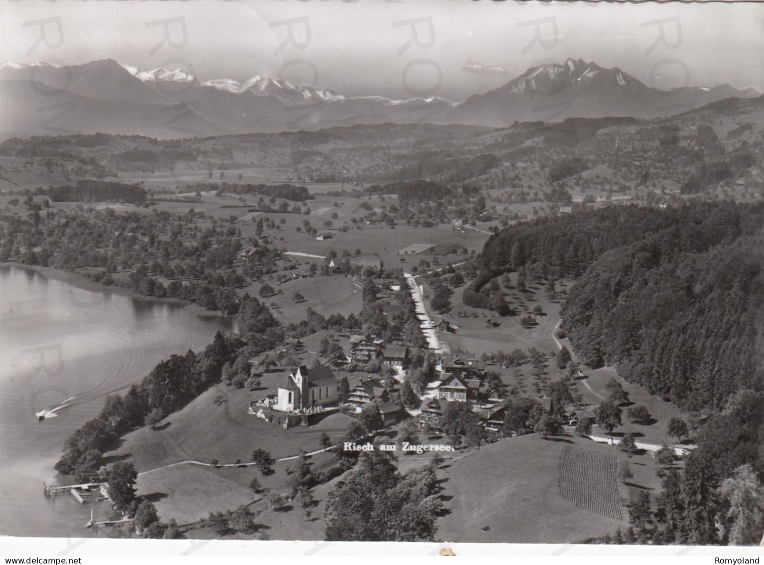 CARTOLINA  RISCH AM ZUGERSEE,ZOUG,SVIZZERA-HOTEL KURHAUS WALDHEIM-VIAGGIATA 1956 - Risch-Rotkreuz