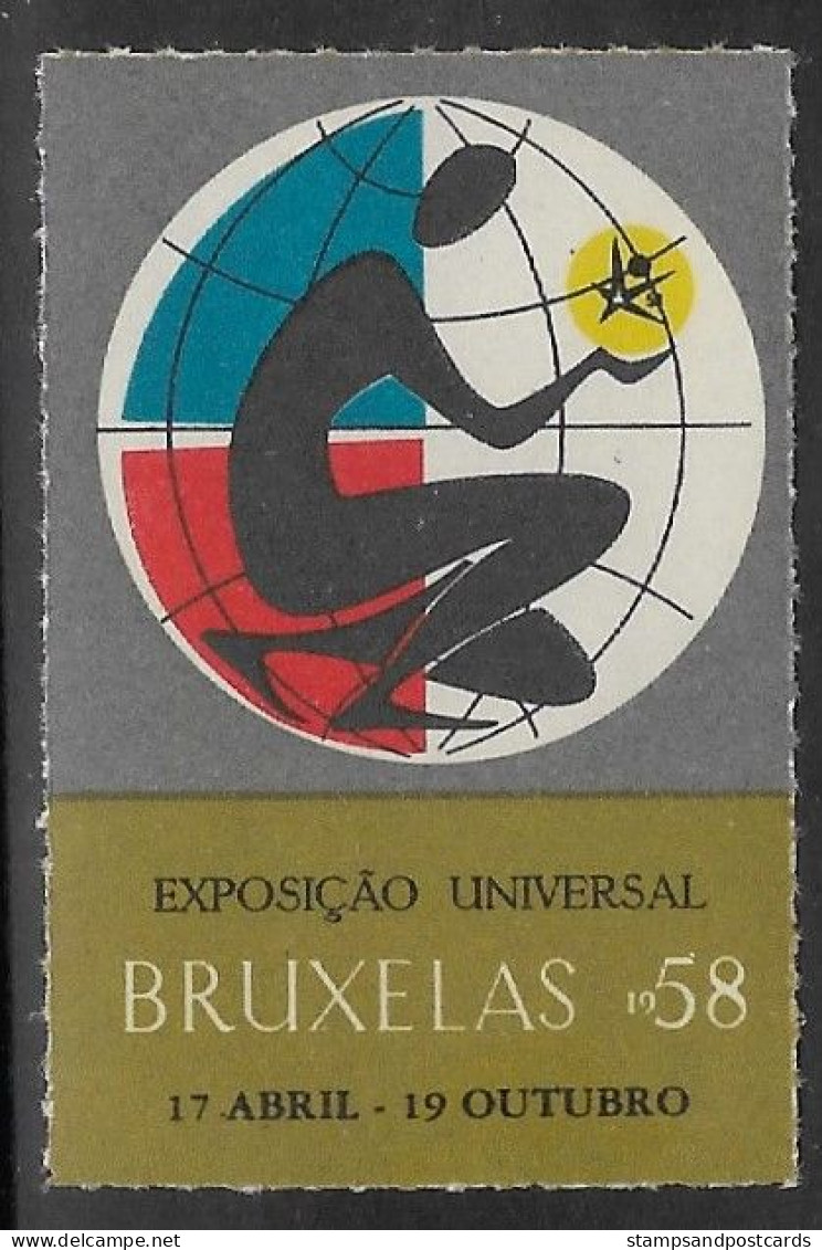 Portugal Vignette Officiele Langue Portugaise Expositon Universelle Bruxelles 1958 World Fair Cinderella - 1958 – Brussel (België)