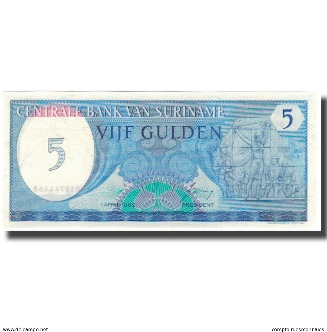 Billet, Surinam, 5 Gulden, KM:125, NEUF - Surinam