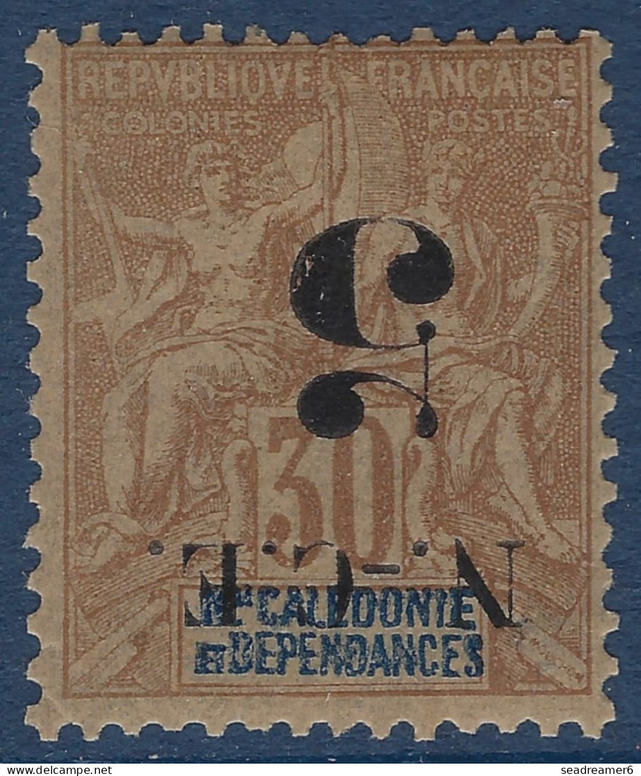 Nouvelle Caledonie N°65c* 5c Sur 30c Brun Variété Surcharge Renversée Frais & TTB (tirage 2000) - Unused Stamps