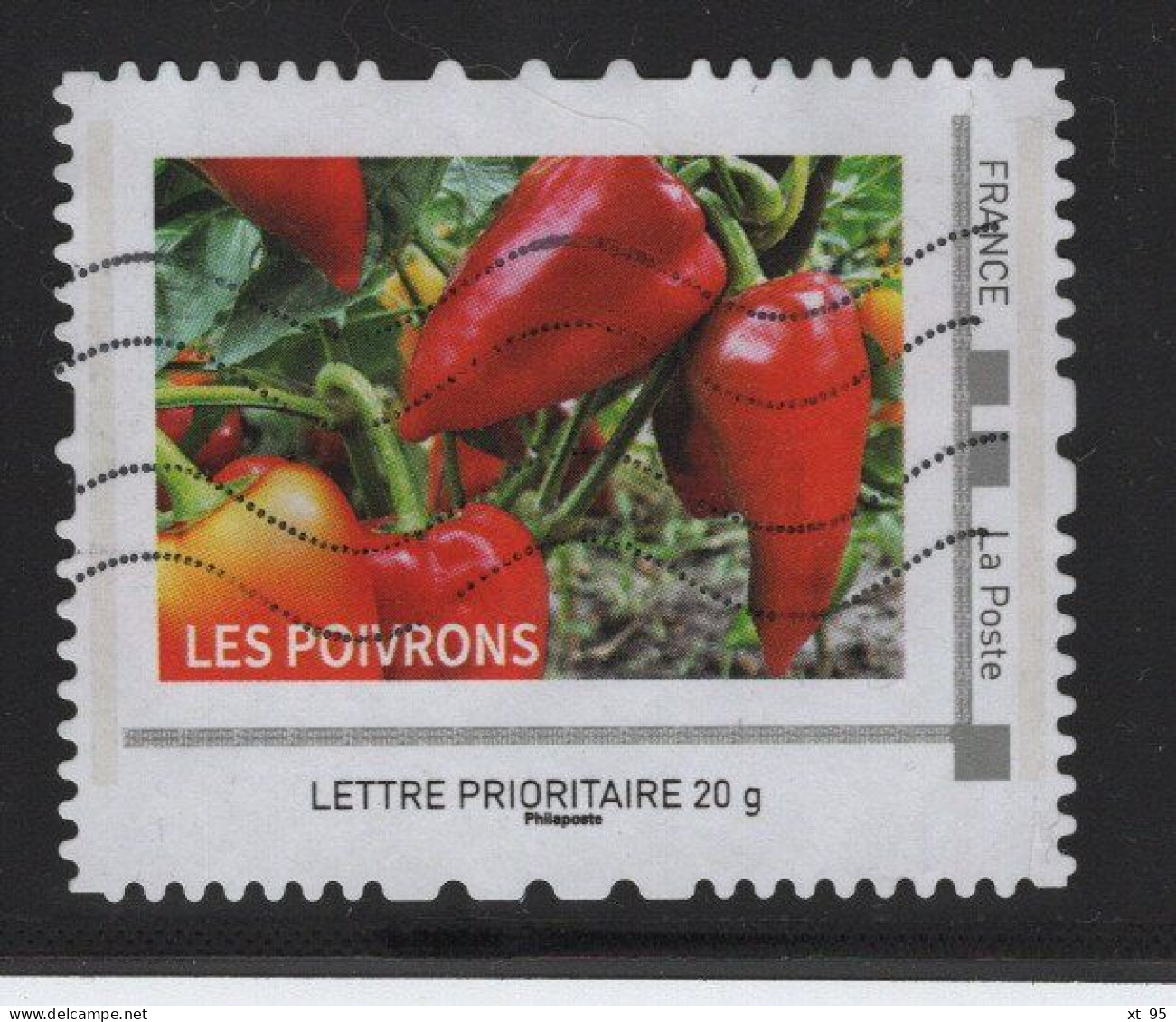 Timbre Personnalise Oblitere - Lettre Prioritaire 20g - Les Poivrons - Used Stamps