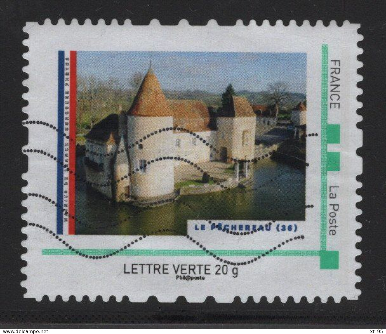 Timbre Personnalise Oblitere - Lettre Verte 20g - Le Pechereau - Used Stamps