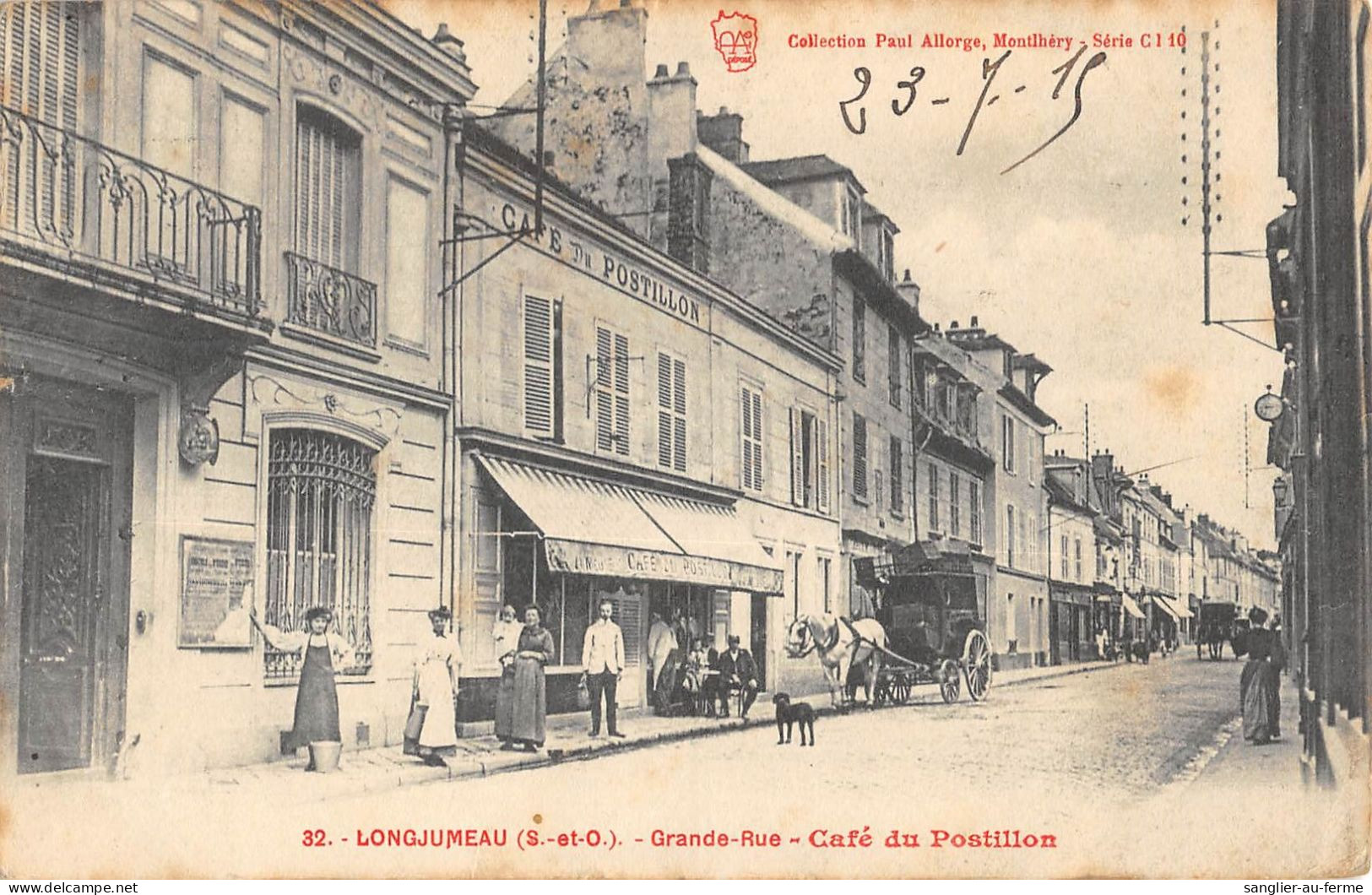 CPA 91 LONGJUMEAU / GRANDE RUE / CAFE DU POSTILLON - Longjumeau