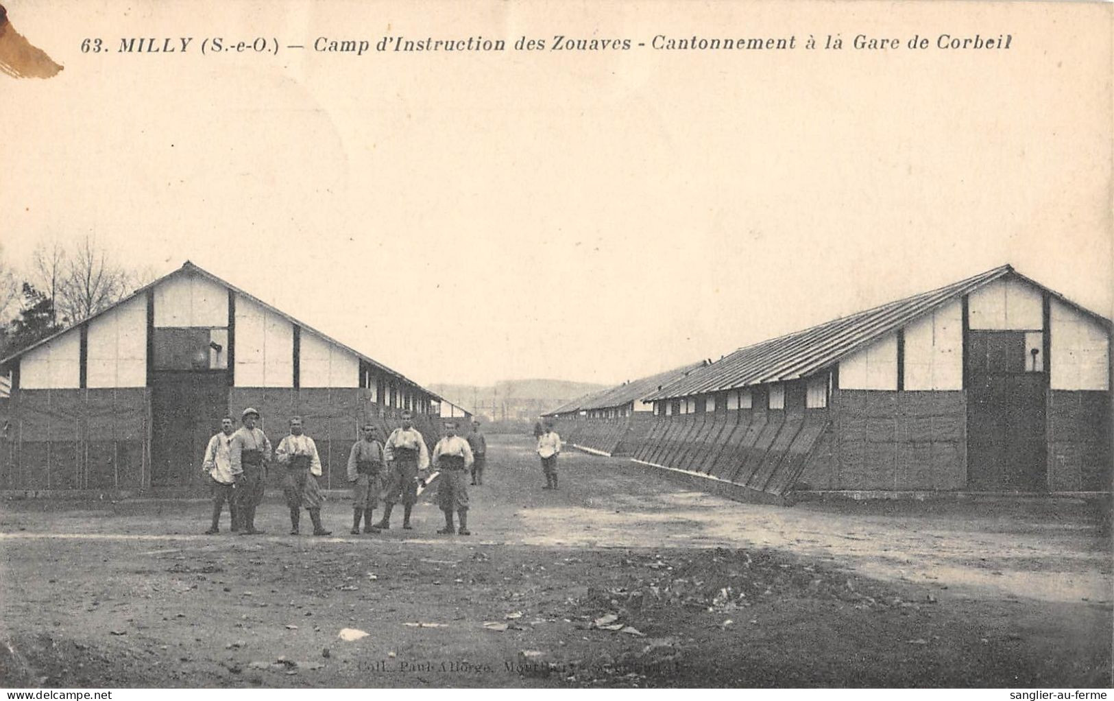 CPA 91 MILLY / CAMP D'INSTRUCTION DE ZOUAVES / CANTONNEMENT A LA GARE DE CORBEIL - Milly La Foret