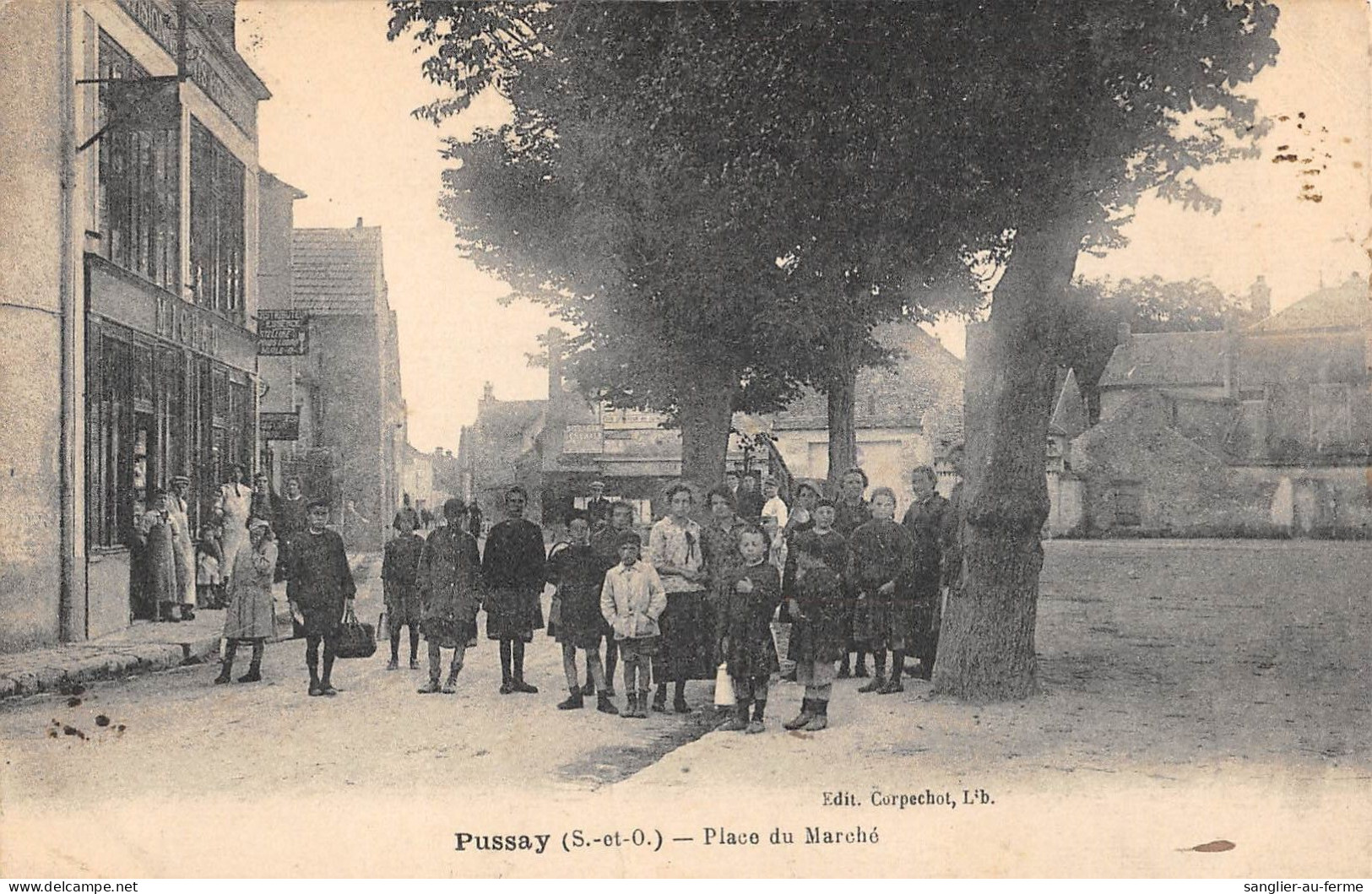 CPA 91 PUSSAY / PLACE DU MARCHE / ENFANTS - Sonstige & Ohne Zuordnung