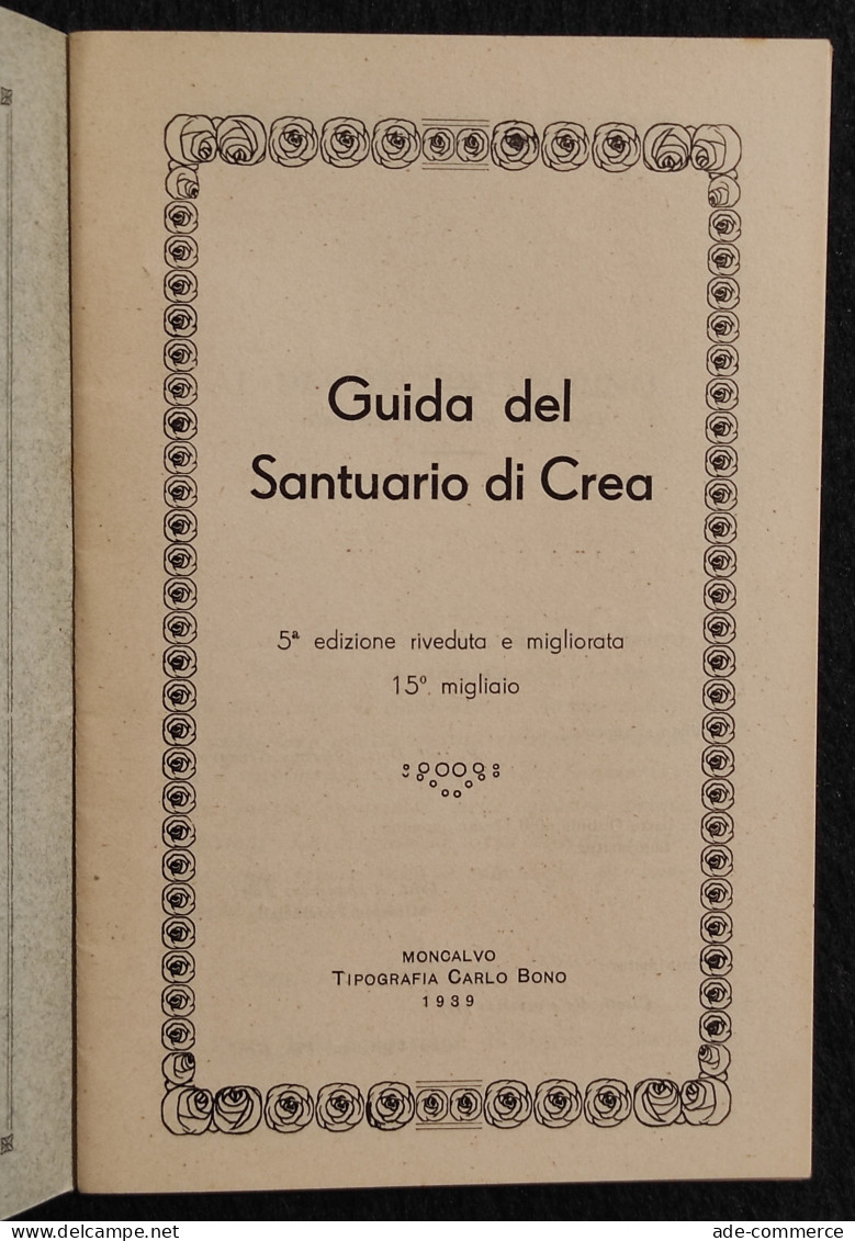 Guida Del Santuario Di Crea - Carlo Bono - 1939 - Tourismus, Reisen