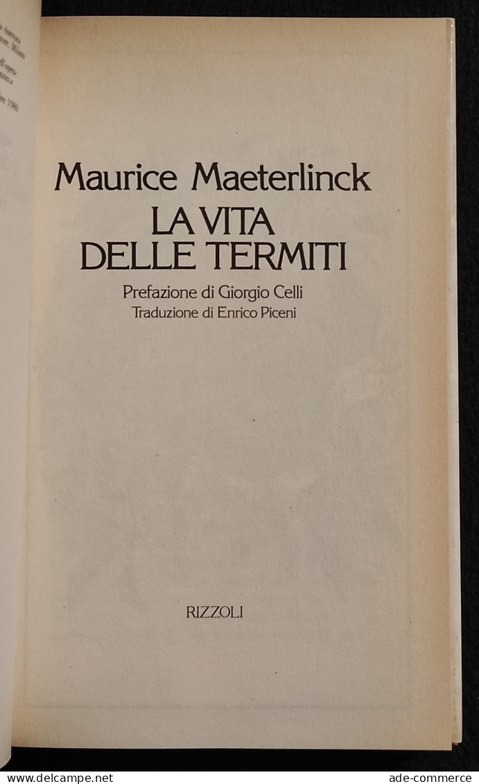 La Vita Delle Termiti - M. Maeterlinck - Rizzoli-Ornitorinco - 1980 - Animaux De Compagnie