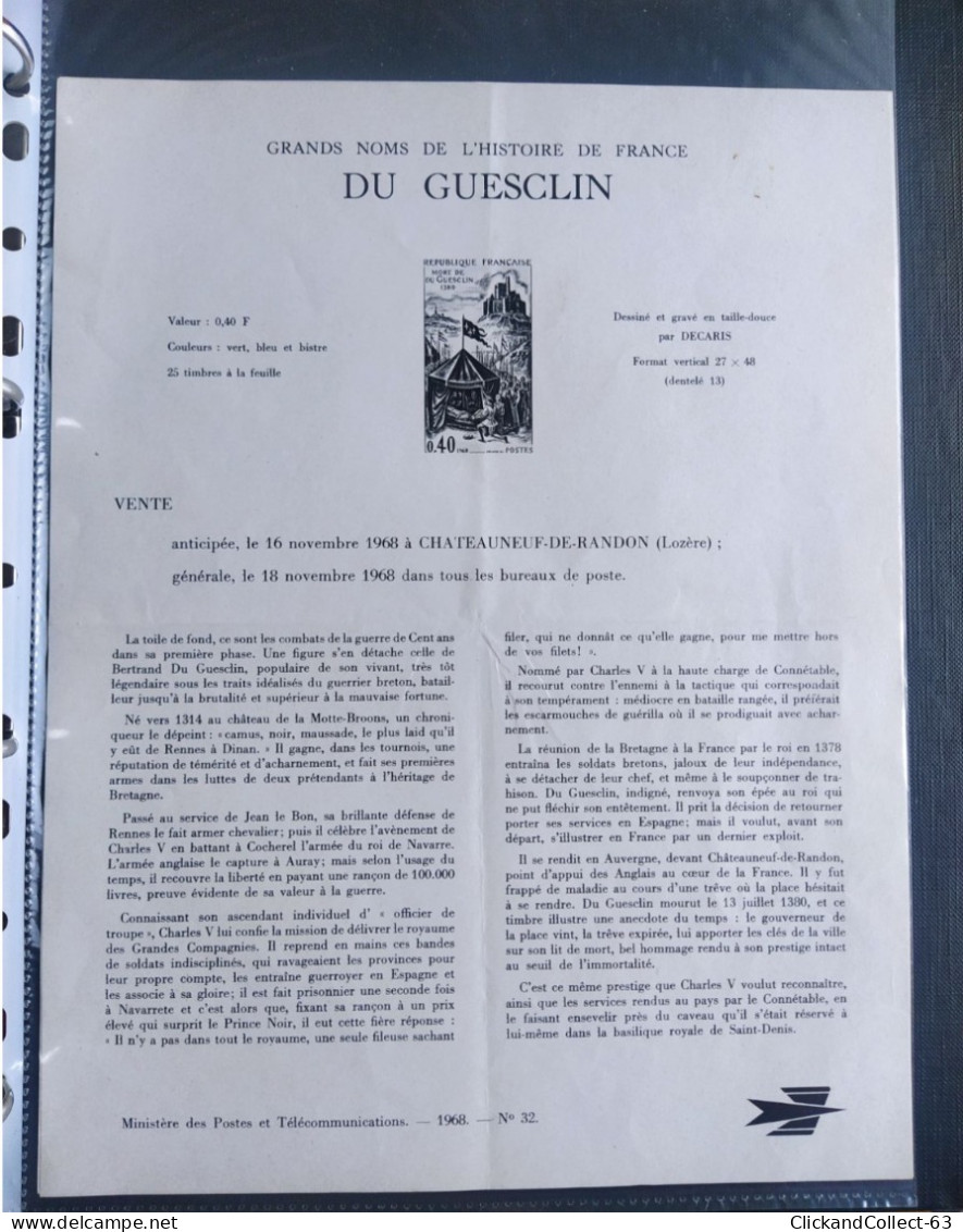 Classeur Collection 25 Documents Philatélique FDC Général Charles De Gaulle - Konvolute: Ganzsachen & PAP