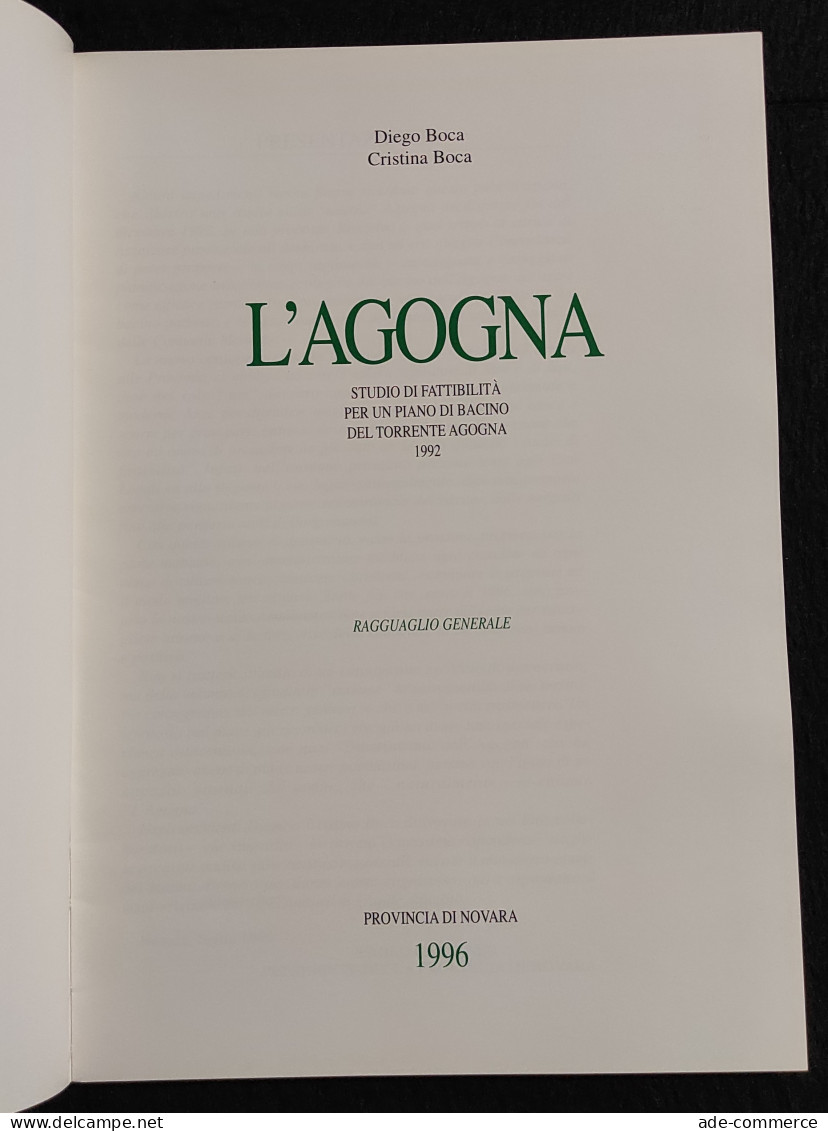 L'Agogna - Studio Bacino Del Torrente 1992 - D. E C. Boca - 1996 - Mathematics & Physics