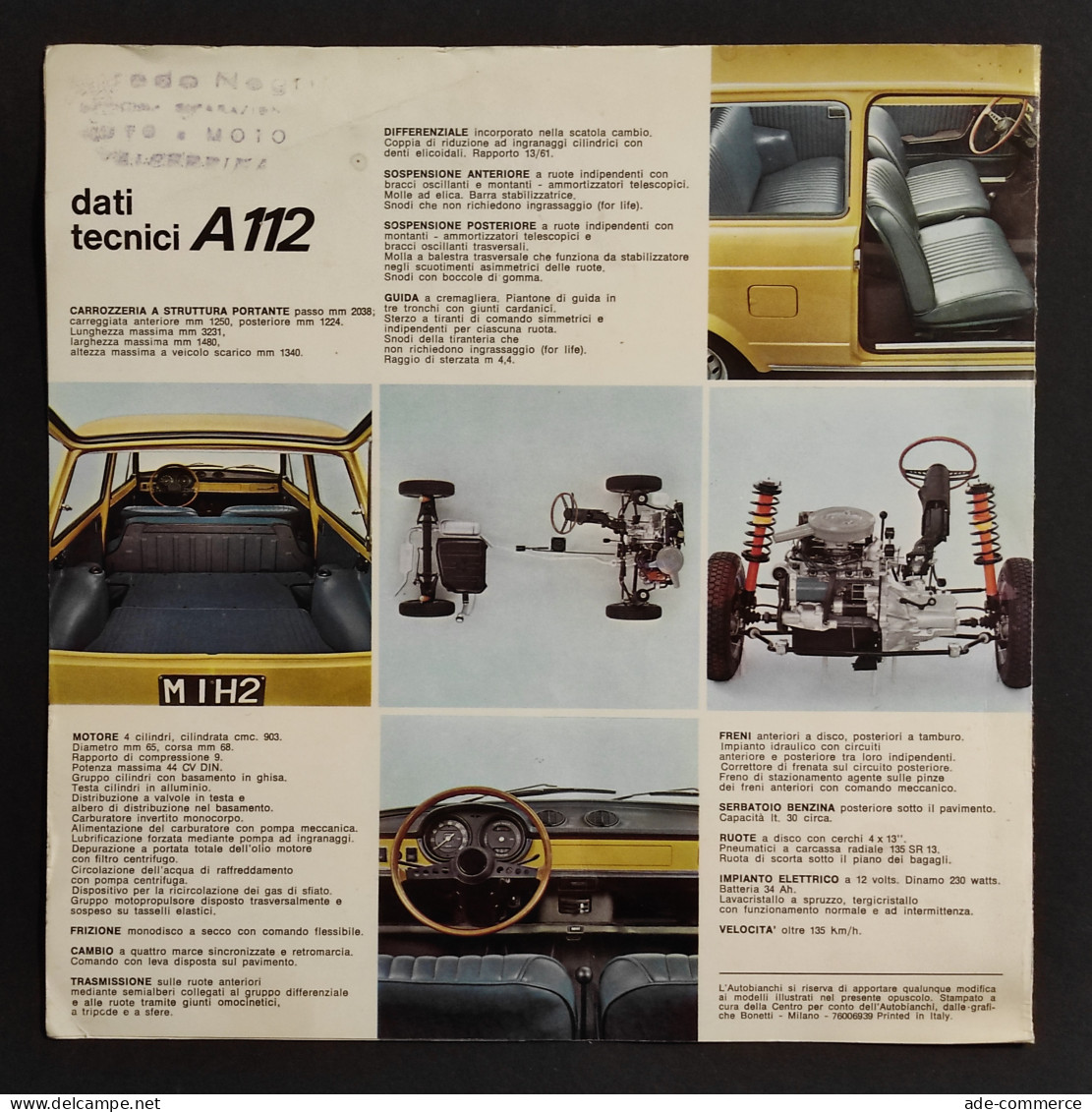 Autobianchi A 112 - Depliant - Engines