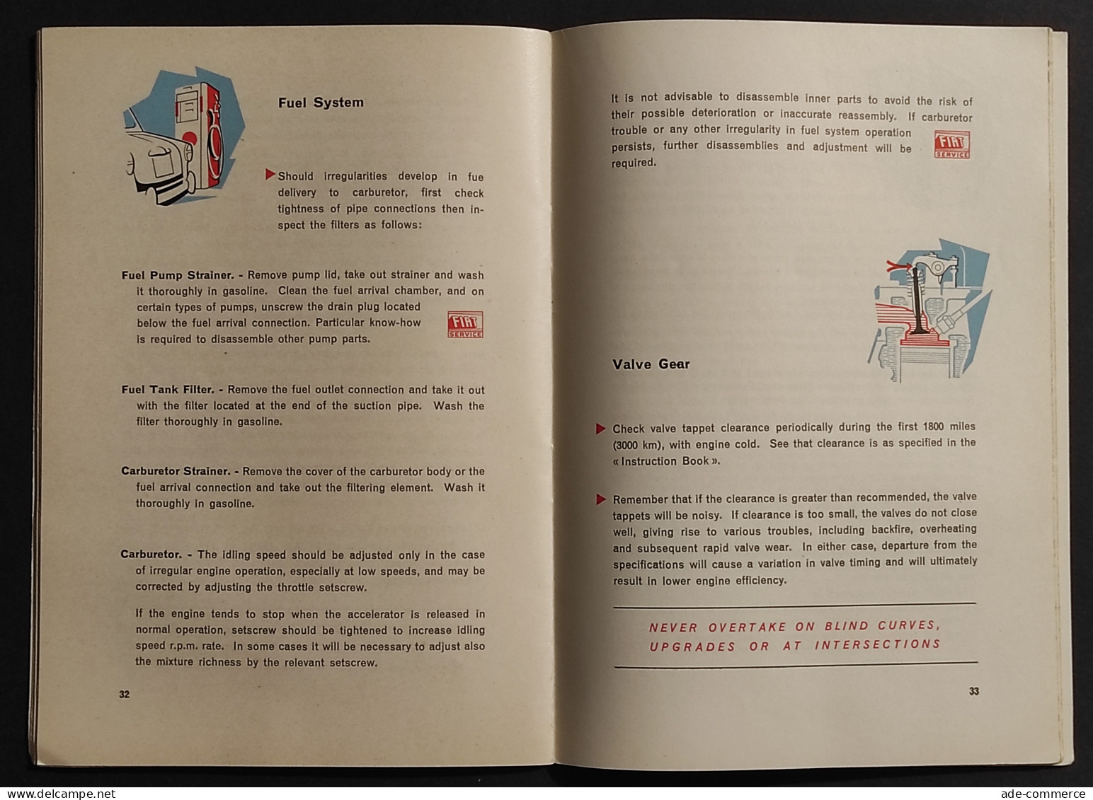 FIAT Safe Motoring Hints - 10^ Ed. 1962 - Engines