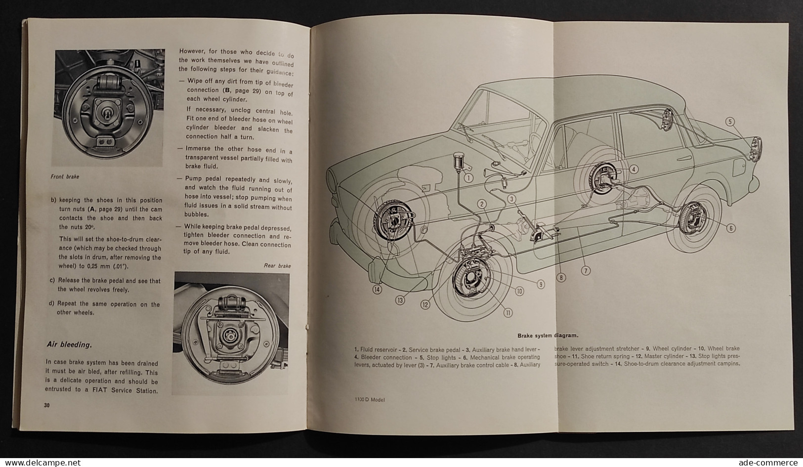 Fiat 1100D Instruction Book - Maintenance-Specifications - 2^ Ed. 1963 - Engines