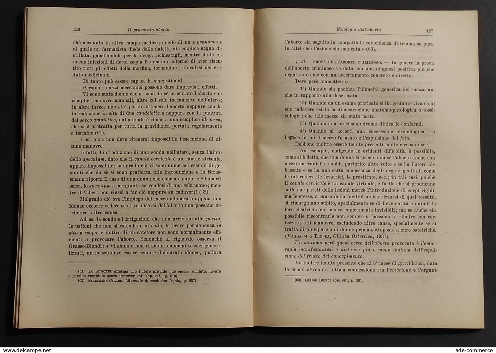 Il Procurato Aborto - Trattato Medico-Legale - A. Tocci - Ed. Giuffrè - 1954 - Society, Politics & Economy