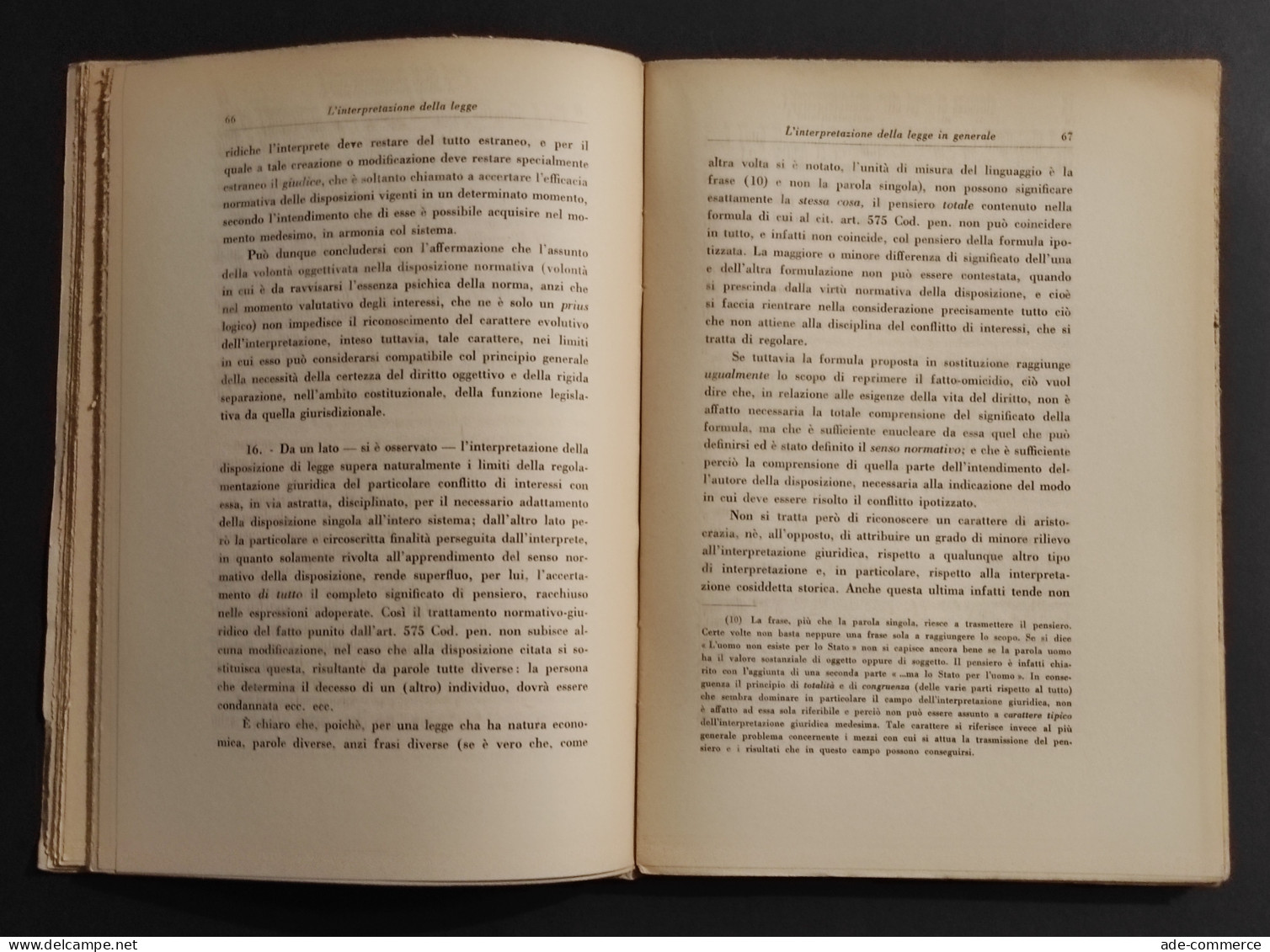 L'Interpretazione Della Legge - G. Marzano - Ed. Giuffrè - 1955 - Society, Politics & Economy