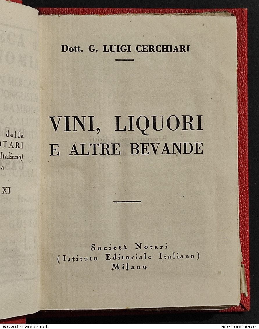 Vini Liquori E Altre Bevande - L. Cerchiari - Soc. Notari - 1933 - Maison Et Cuisine