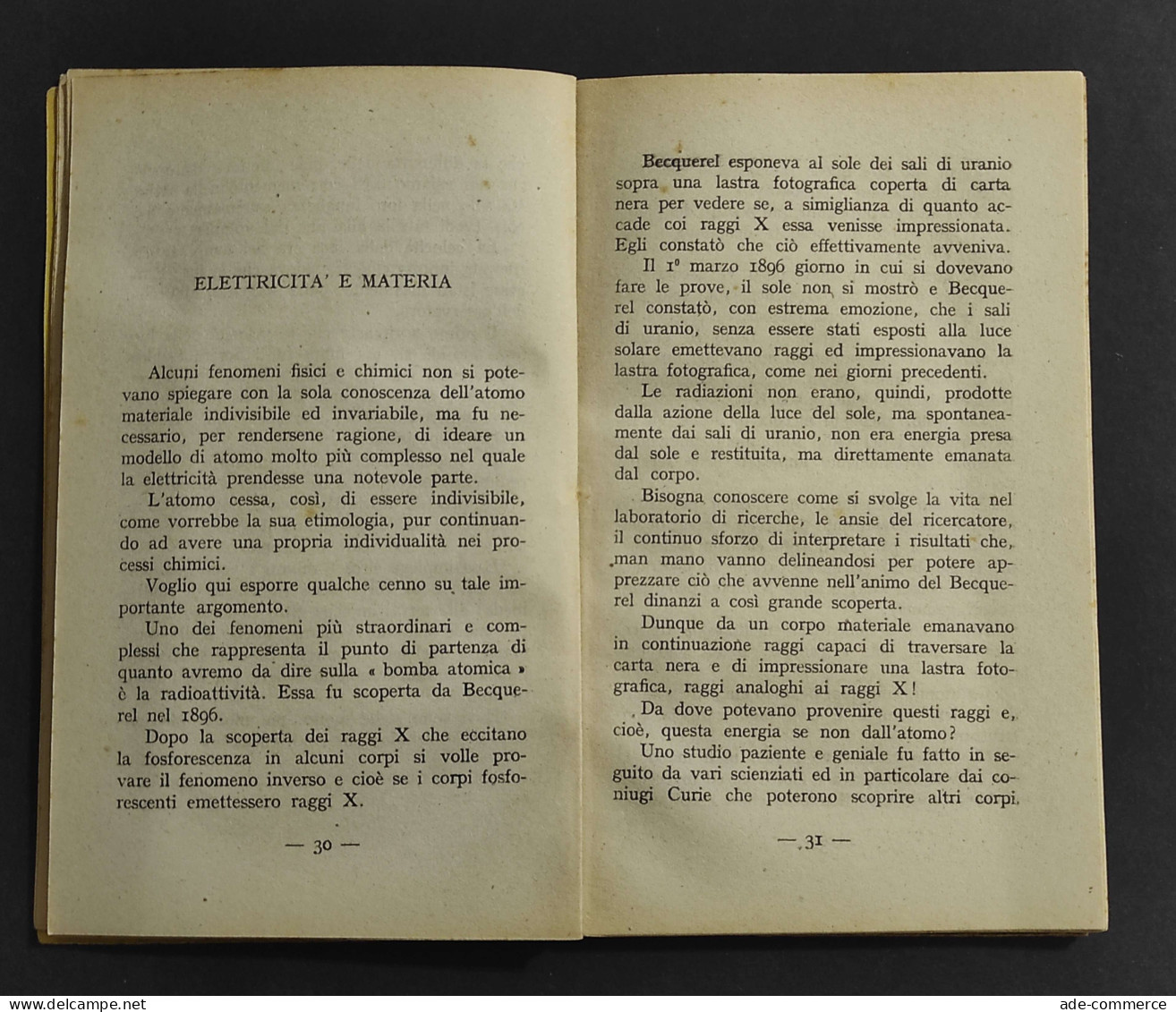 La Bomba Atomica - G. Pession - Ed. Jandi Sapi - 1945 - Mathématiques Et Physique