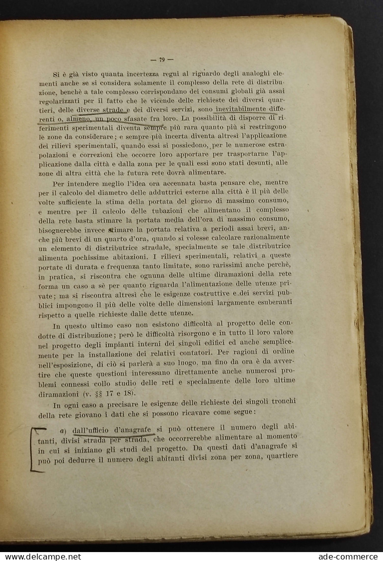 Acquedotti - M. Marchetti - Ed. Tamburini - 1949 - Mathematik Und Physik