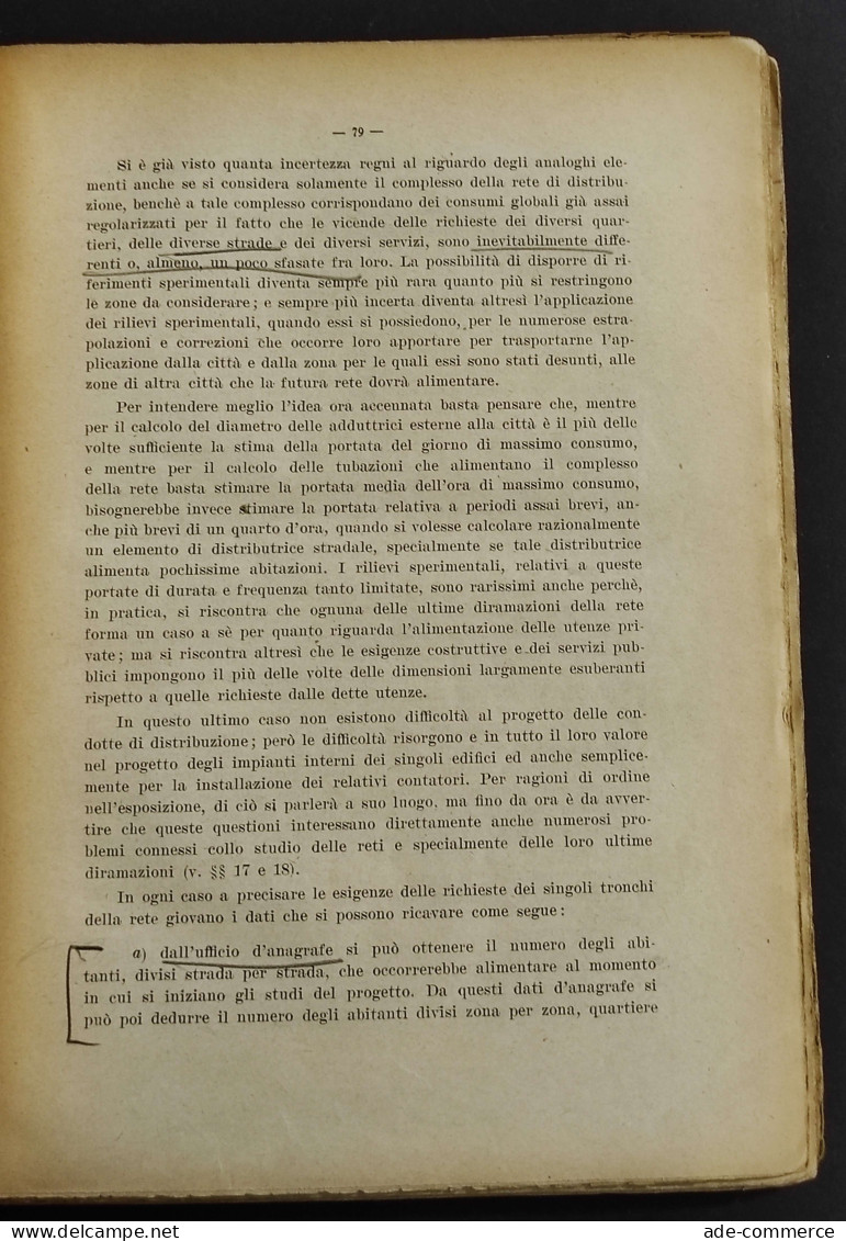 Acquedotti - M. Marchetti - Ed. Tamburini - 1949 - Matemáticas Y Física