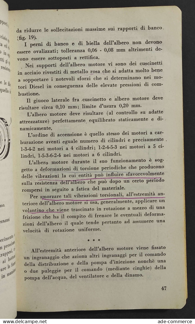 Manuale Dell'Automobilista Vol.II - Motori Diesel Per Autoveicoli - - ED. ACI - 1952 - Motoren