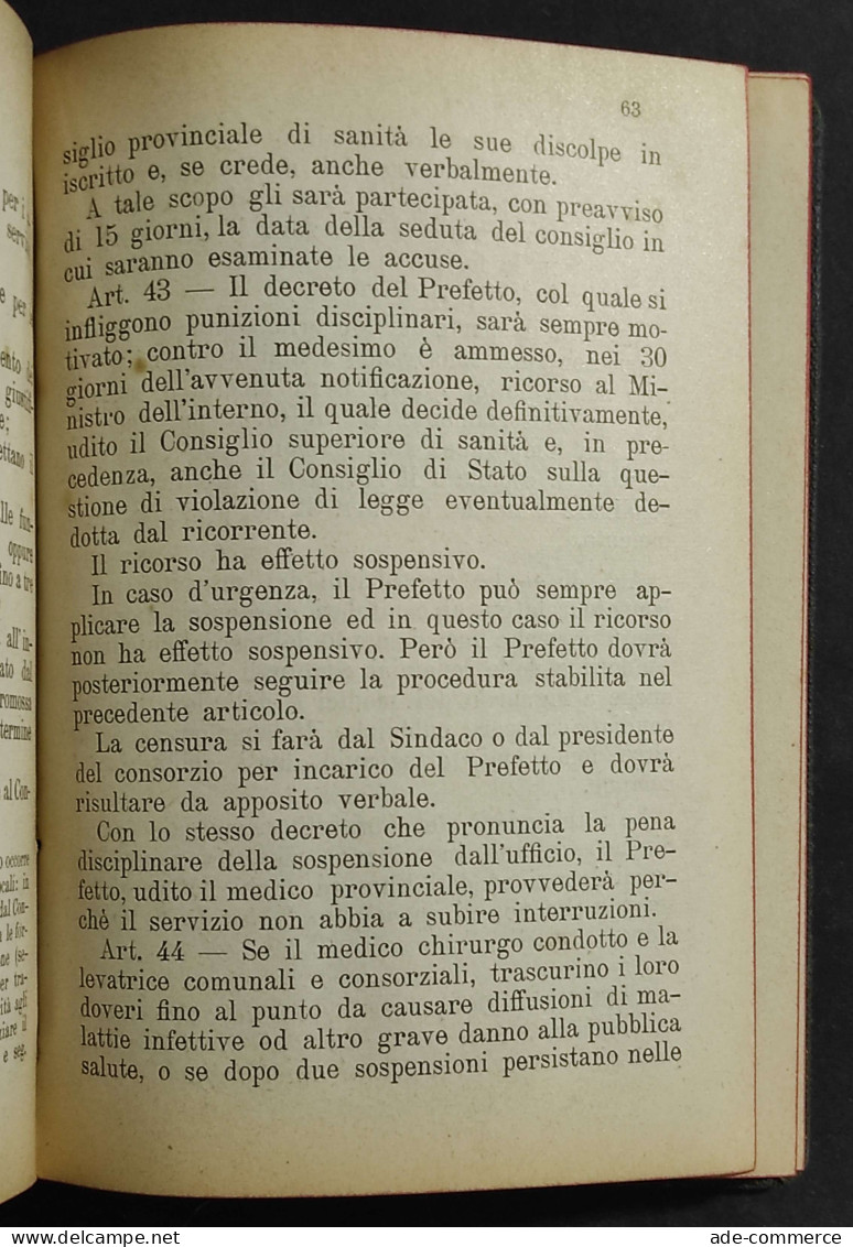 Gli Interessi Del Medico Nella Legislazione - A. Gagliardi - Ed. Rancati - 1911 - Society, Politics & Economy