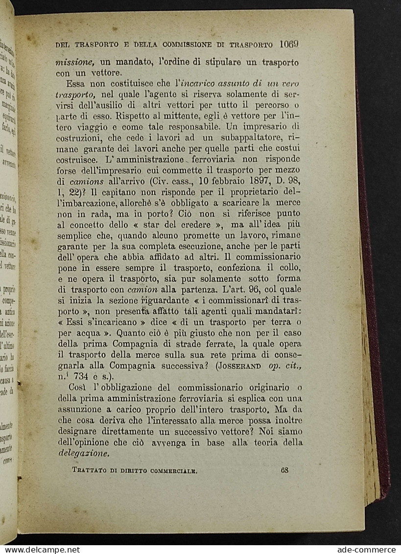 Trattato Elementare Diritto Commerciale - E. Thaller - Ed. SEL - 1923 - 2 Vol. - Society, Politics & Economy