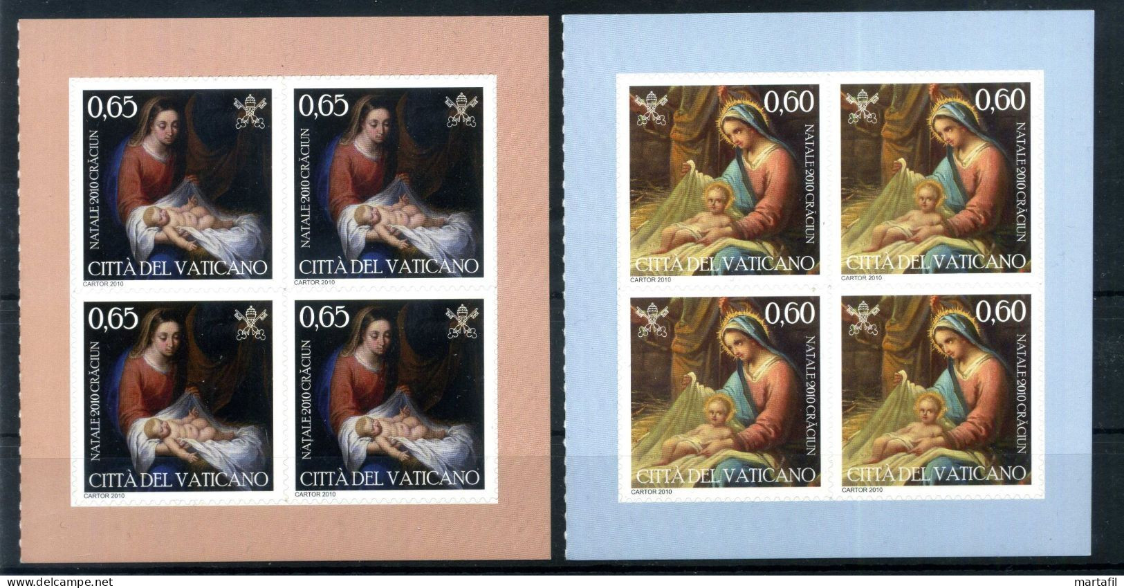 2010 VATICANO SET MNH ** BLOCCHI DI 4, Natale Christmas - Weihnachten