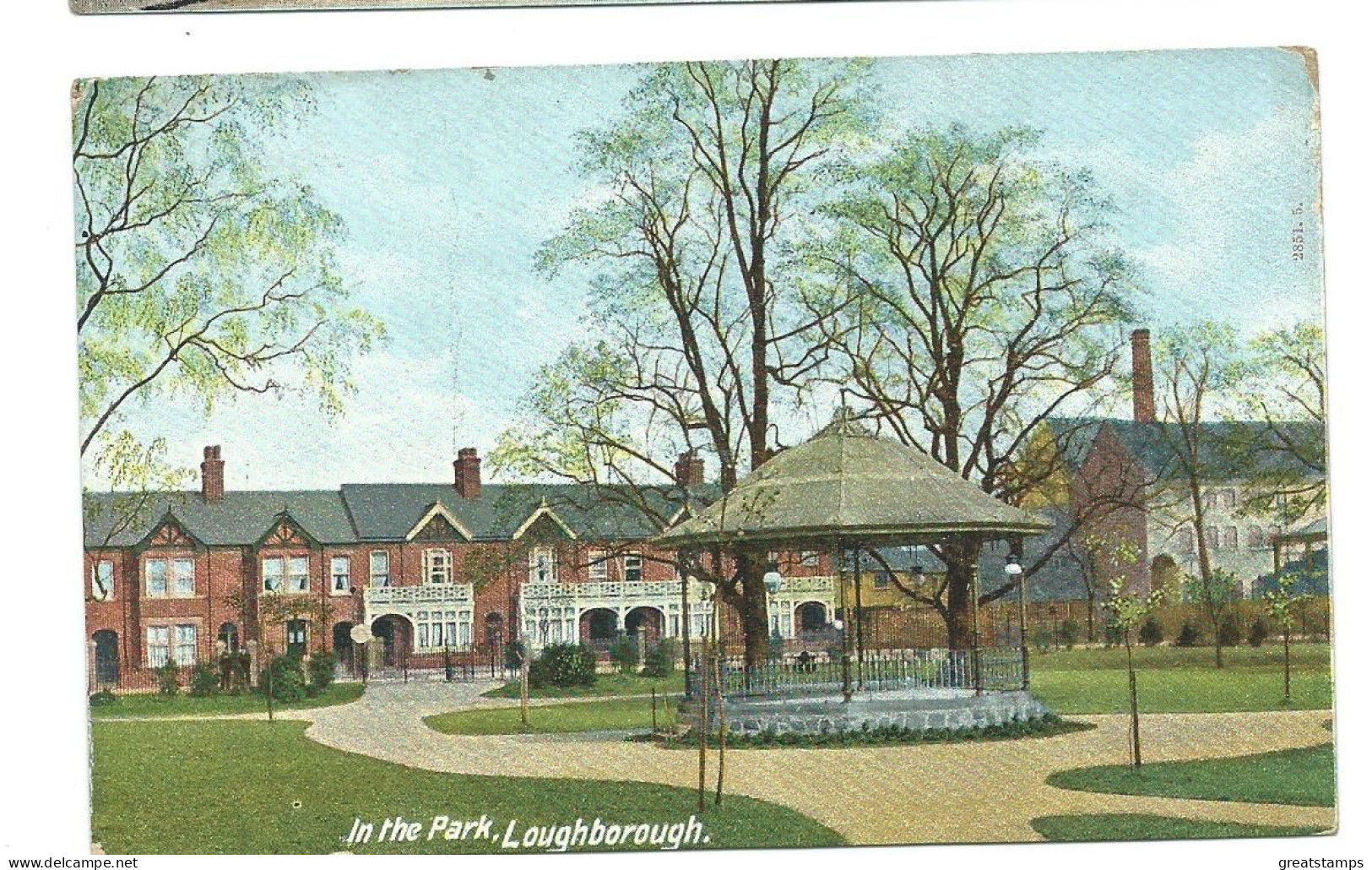 Leicestershire Postcard Loughborough  In The Park Squared Circle 1907 Hartmann - Other & Unclassified