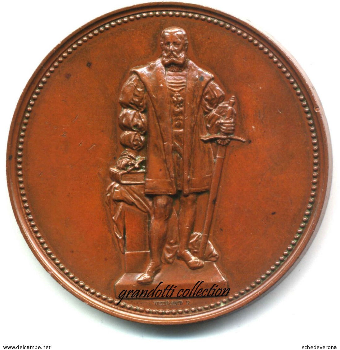 RIFORMA EVANGELICA BRANDEBURGO JOACHIM II ERRICHTET 1889 MEDAGLIA COMMEMORATIVA - Professionals/Firms