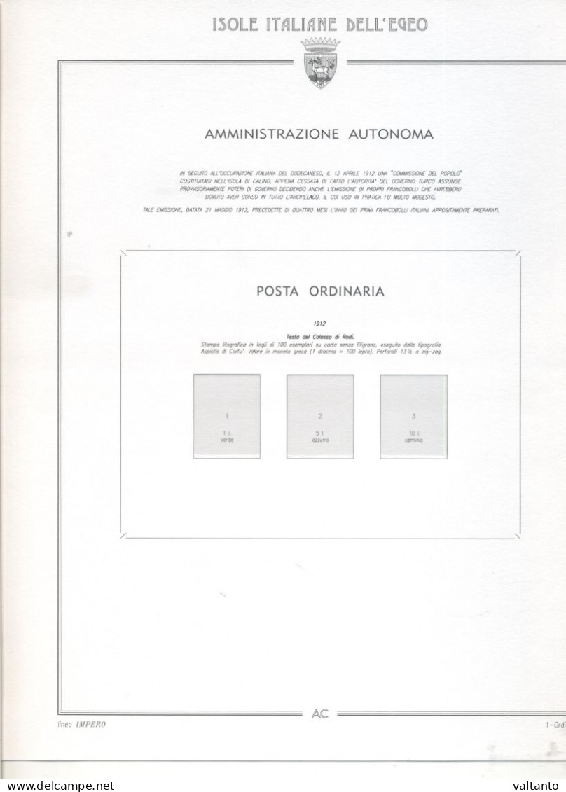 FOGLI AC ISOLE ITALIANE DELL'EGEO - Stamp Boxes