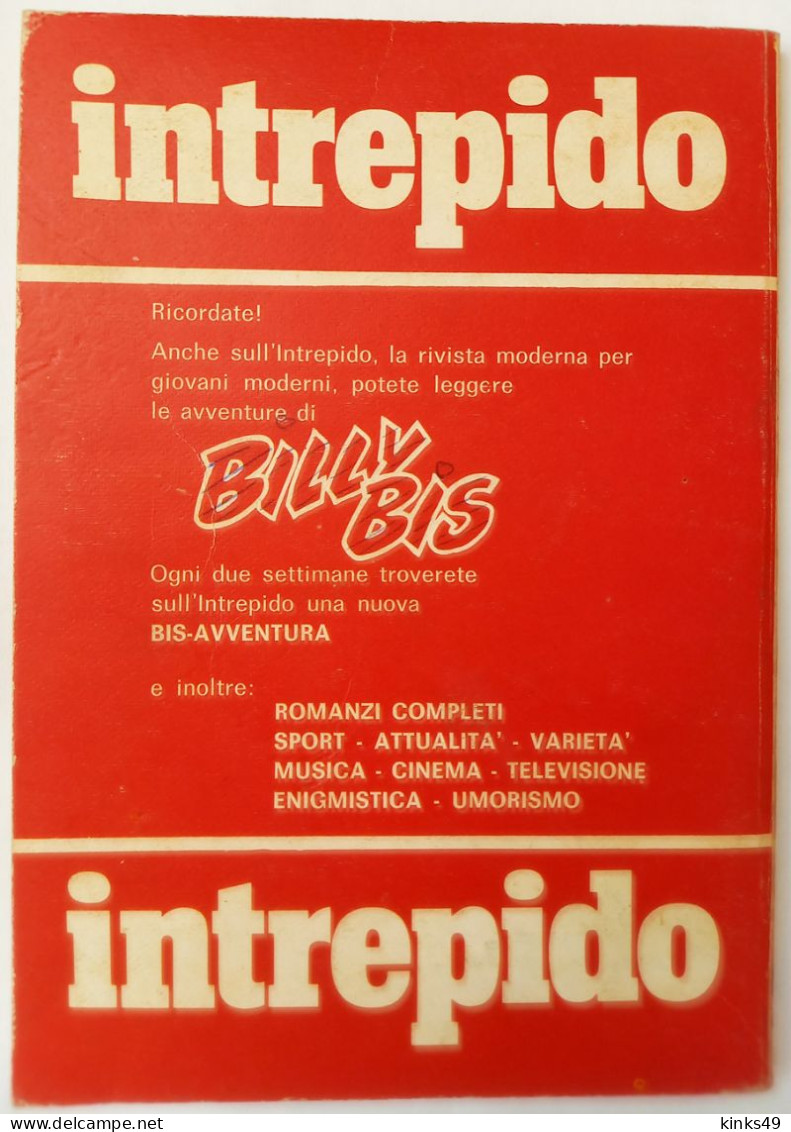 M285> BILLY BIS Super = N° 9 Del 10 NOVEMBRE 1972 < Operazione Crisantemi > - Prime Edizioni