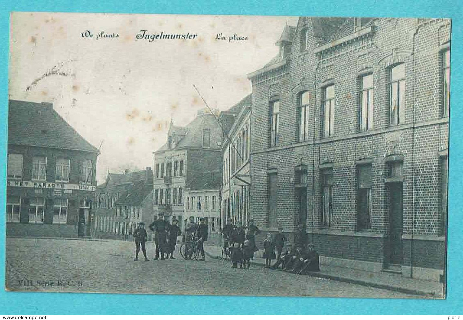 * Ingelmunster (West Vlaanderen) * (R.C.B., VIII Série) De Plaats, La Place, Animée, Café Estaminet In Het Paradijs - Ingelmunster