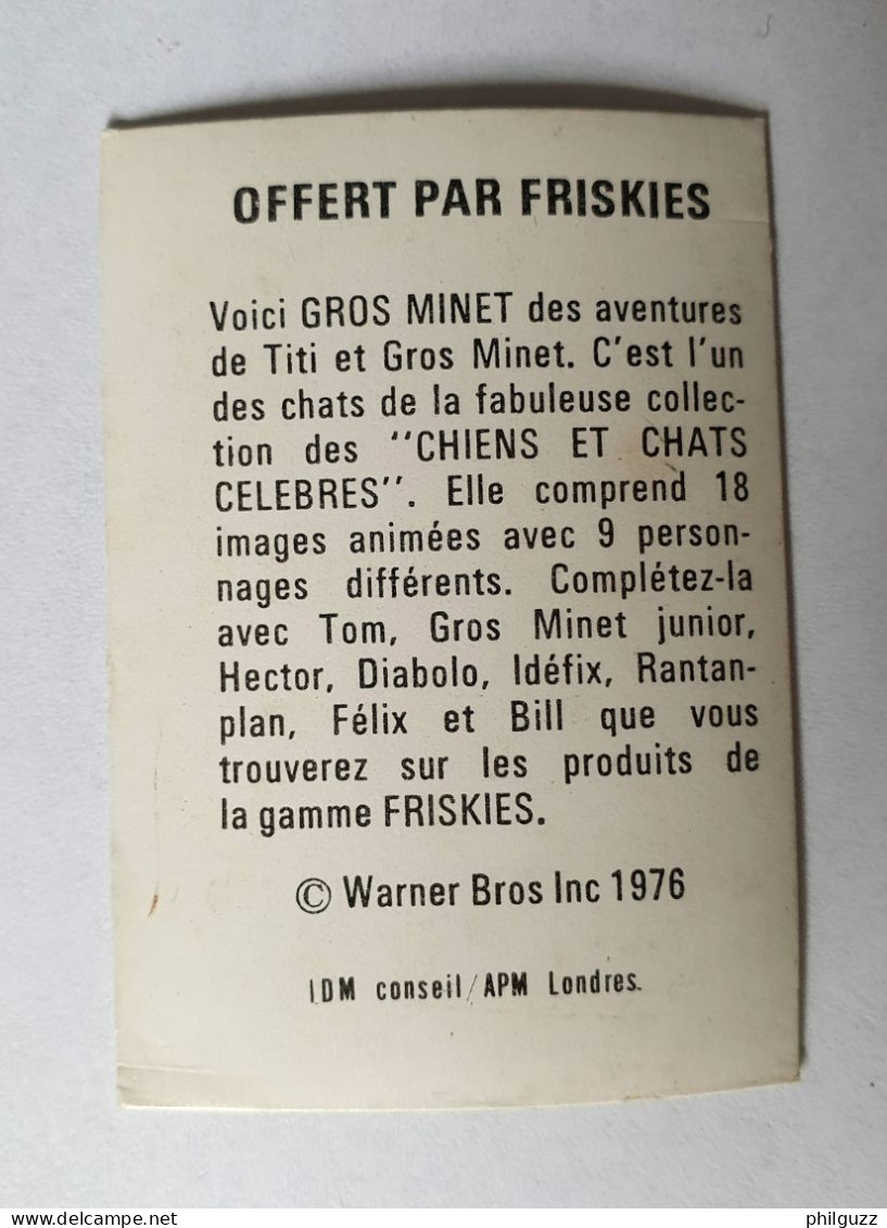 RARE IMAGE HOLOGRAPHIQUE PUBLICITAIRE FRISKIES GROS MINET BOXEUR (1) 1976 - Chromos