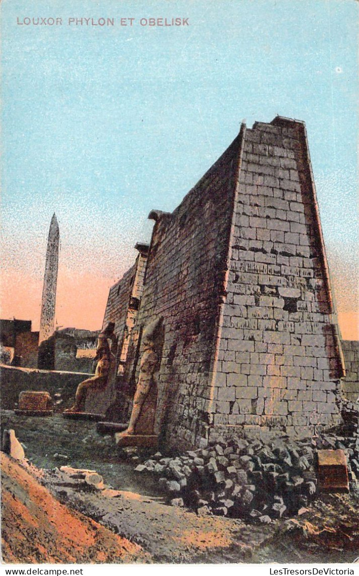 EGYPTE - LOUXOR - PHYLON ET OBELISK - Carte Postale Ancienne - Luxor